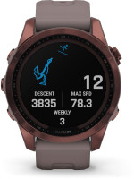 Умные часы Garmin Fenix 7S Sapphire Solar 42 мм (темно-бронзовый титан/сланцевый)