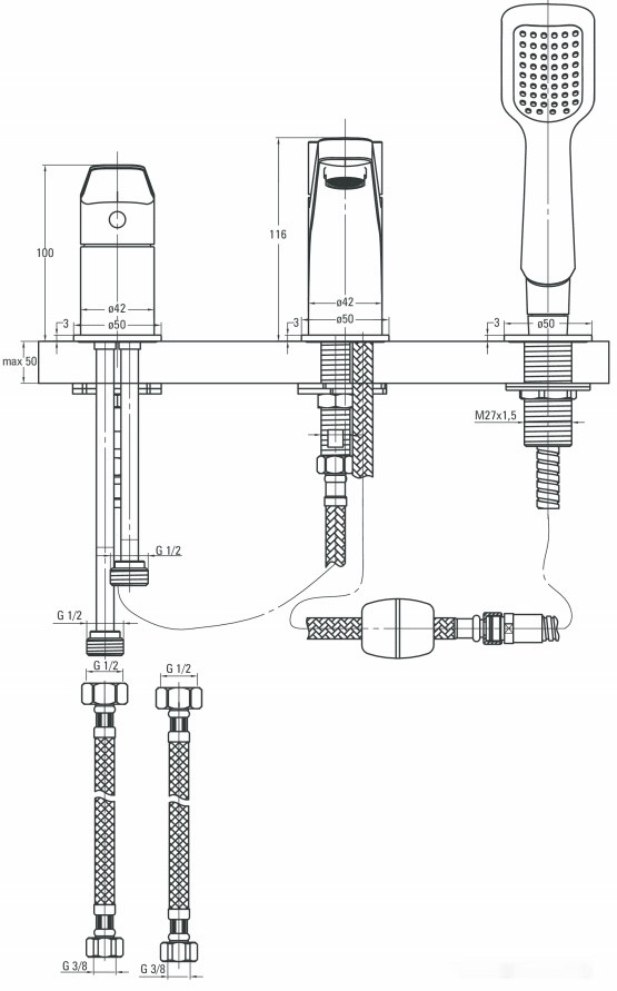 Смеситель Deante Jasmin BGJ 013M