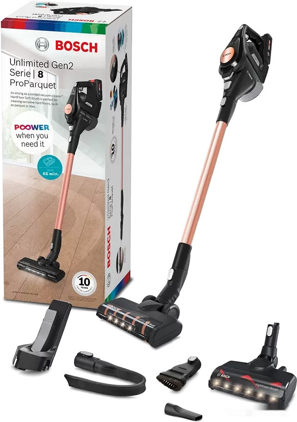Пылесос Bosch Serie 8 Unlimited Gen2 ProParquet BCS8214PRQ