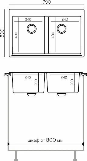 Кухонная мойка Polygran Brig 790 (белый хлопок)