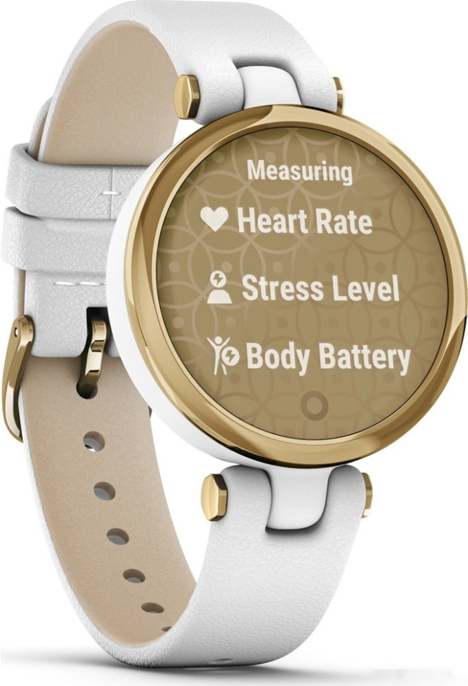 Умные часы Garmin Lily (светло-золотистый, белый/кожаный ремешок)