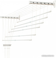 Сушилка для белья Comfort Alumin Group Универсальное крепление телескопическая Лифт 6 прутьев 120-200см (алюминий/белый)