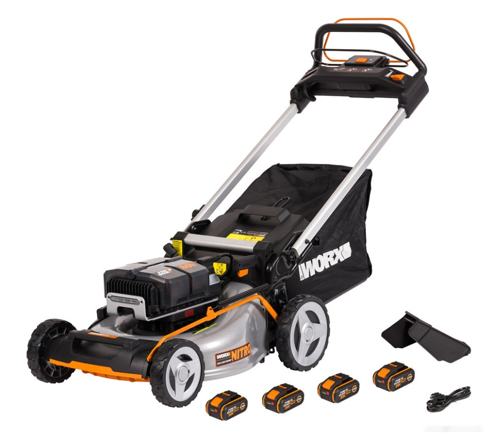 Газонокосилка Worx WG761E (с 4-мя АКБ)