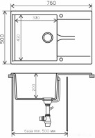 Кухонная мойка Polygran Gals 760 (черный 16)