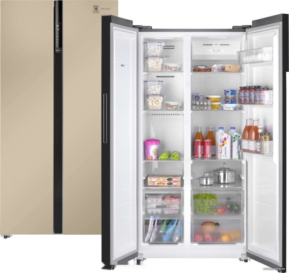 Холодильник side by side Weissgauff WSBS 600 BeG NoFrost Inverter