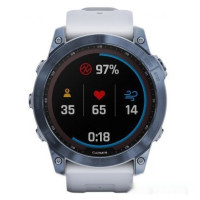 Умные часы Garmin Fenix 7X Sapphire Solar 51 мм (голубой минерал/белый камень)