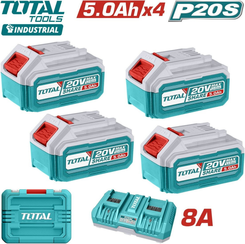Аккумулятор для инструмента Total TFBCLI20285 (20В/4x5 Ah + 20В, кейс)