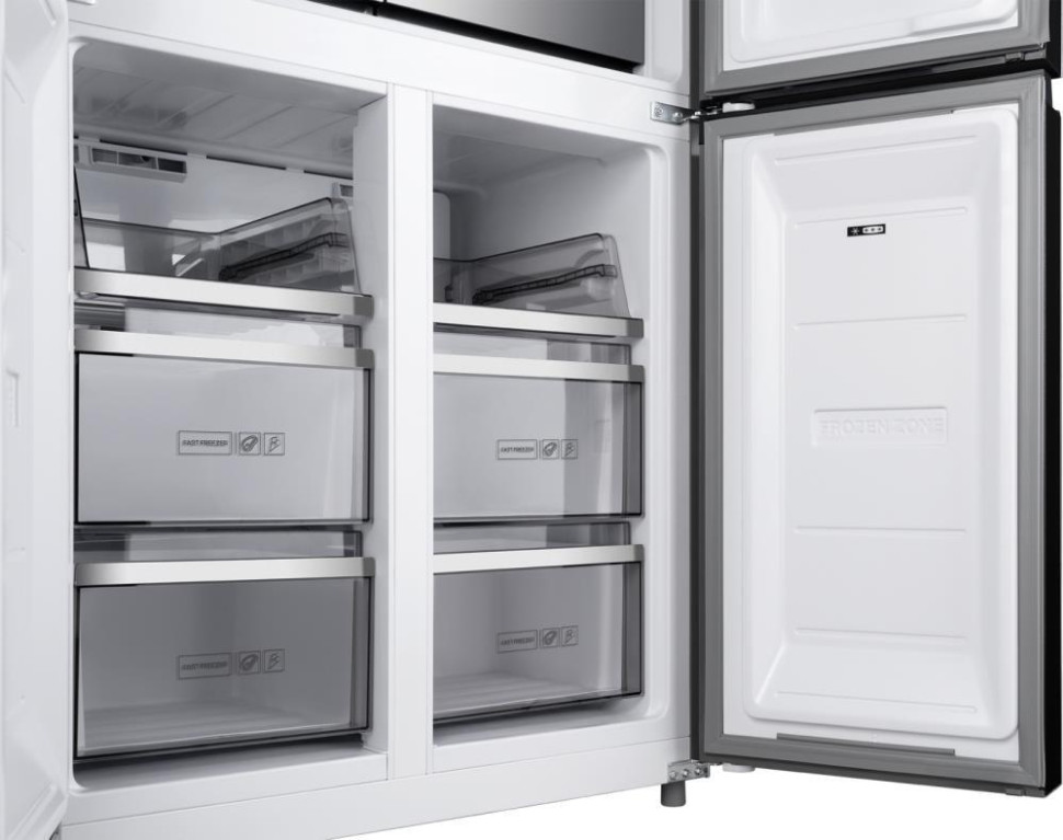 Холодильник side by side Weissgauff WCD 590 NoFrost Inverter Premium EcoFresh Inox Glass