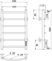 Полотенцесушитель Roxen Santi BK-109AW-6T 11030-4365B (черный)