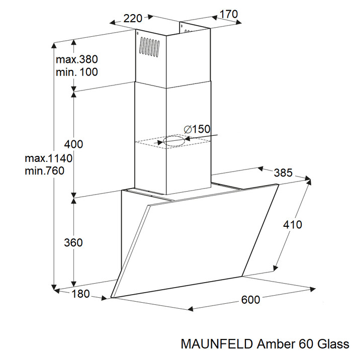 Вытяжка Maunfeld Amber 60 Glass (белый)