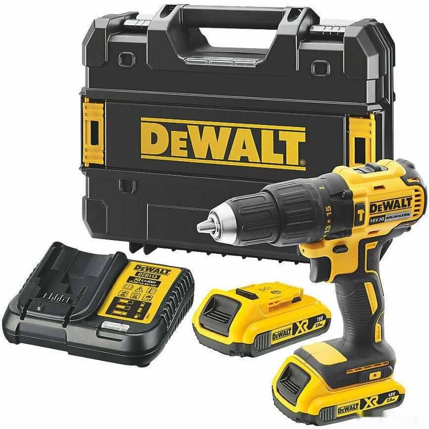 Ударная дрель-шуруповерт DeWALT DCD778D2T-QW (с 2-мя АКБ, кейс)