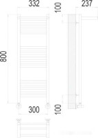 Полотенцесушитель Terminus Аврора П16 300x800 с полкой нп (хром)