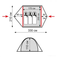 Палатка Tramp Ranger 3 V2 (зеленый)