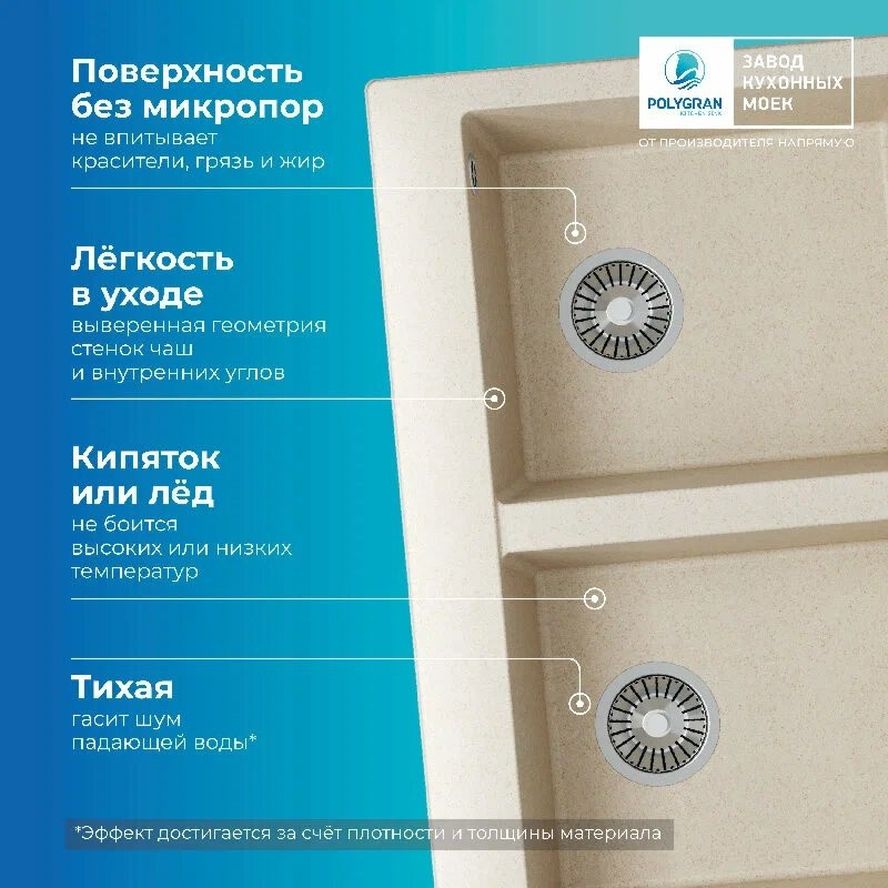 Кухонная мойка Polygran Brig 790 (кремовый)