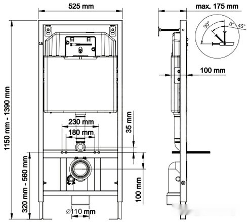 Система инсталляции Berges Wasserhaus Novum 525 040000