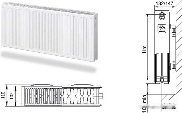 Радиатор Лемакс Compact 22 300x1200