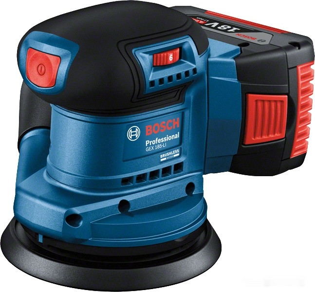 Шлифовальная машина Bosch GEX 185-LI Professional 06013A5021 (с 1-м АКБ, кейс)