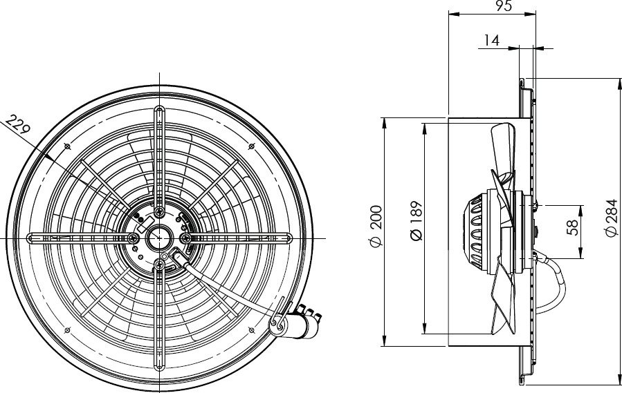 Осевой вентилятор Bahcivan BDRAX 200-4K