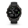 Умные часы Garmin Fenix 8 Sapphire, Titanium 47мм (угольно-черный DLC, пепельно-черный силиконовый ремешок)