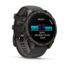 Умные часы Garmin Fenix 8 Sapphire, Titanium 47мм (угольно-черный DLC, пепельно-черный силиконовый ремешок)