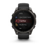 Умные часы Garmin Fenix 8 Sapphire, Titanium 47мм (угольно-черный DLC, пепельно-черный силиконовый ремешок)