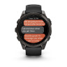 Умные часы Garmin Fenix 8 Sapphire, Titanium 47мм (угольно-черный DLC, пепельно-черный силиконовый ремешок)