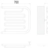 Полотенцесушитель Terminus Фокстрот-Лиана 1" 500x700 бп (хром)