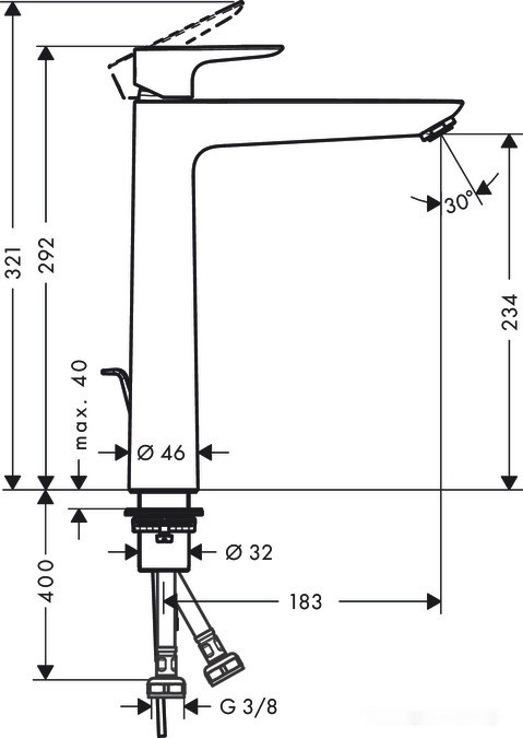 Смеситель Hansgrohe Talis E 71716670 (черный матовый)