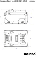 Аккумулятор для инструмента Metabo 625549000 (18В/10 Ah)