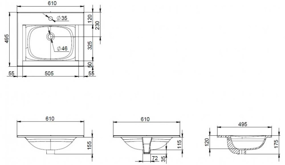 Умывальник Am.Pm Spirit 2.0 M70AWCC0602WG
