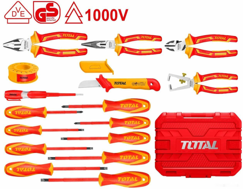 Электромонтажный набор Total THKITH1601 (16 предметов)