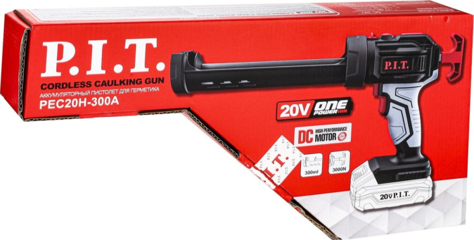Пистолет для герметика P.I.T. PEC20H-300A Solo (без АКБ)