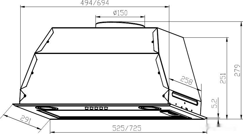 Вытяжка LEX GS Bloc P 600 (нержавеющая сталь)