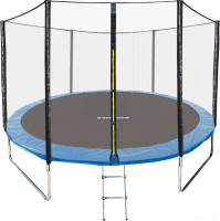Батут GetActive Jump 10ft - 312 см с лестницей, внешней сеткой (синий)