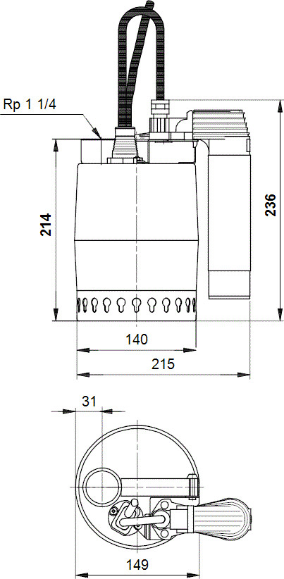 Дренажный насос Grundfos Unilift KP 250 AV 1
