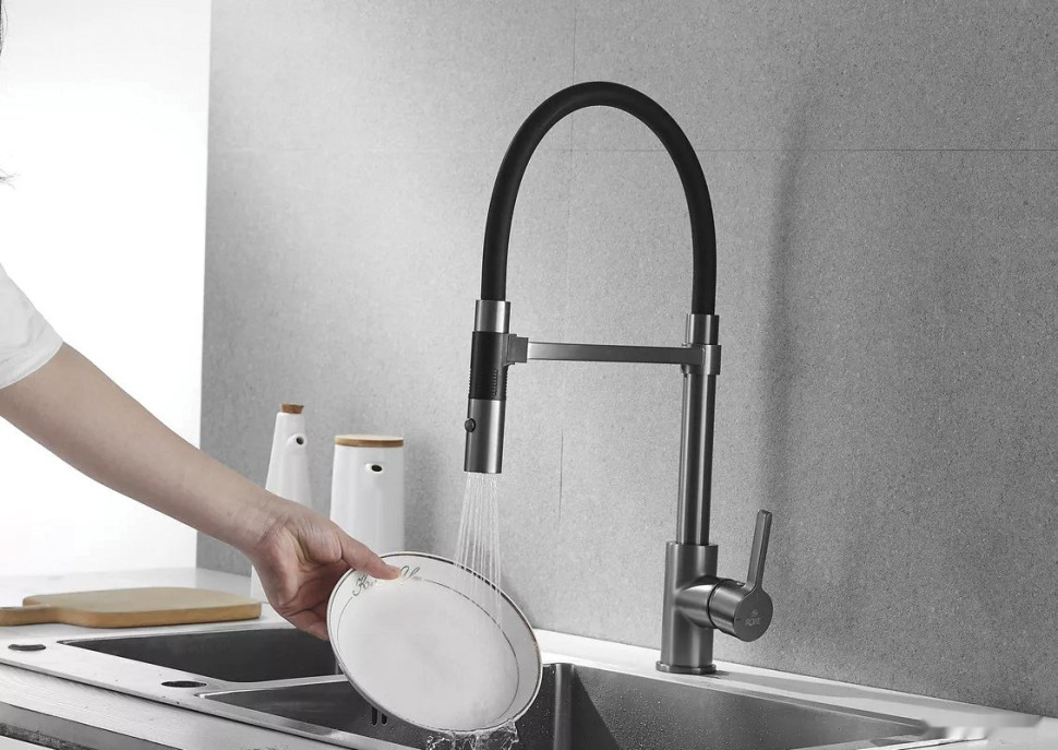 Смеситель Rose R133T (оружейная сталь)