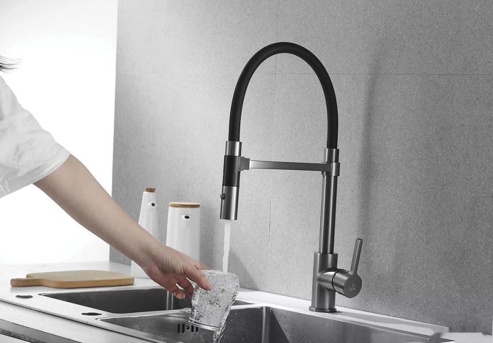 Смеситель Rose R133T (оружейная сталь)