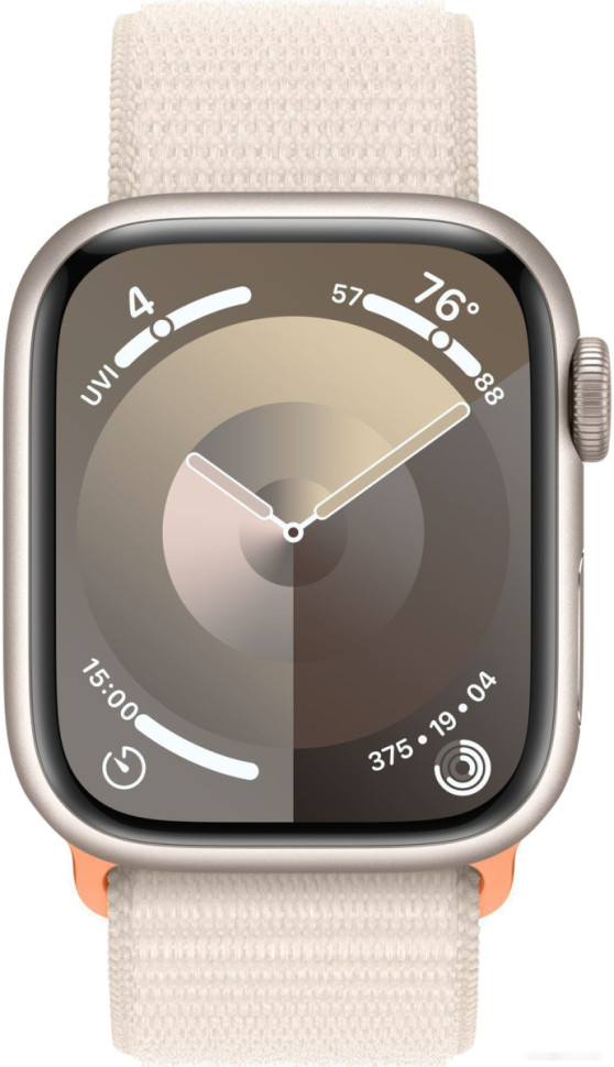 Умные часы Apple Watch Series 9 41 мм (алюминиевый корпус, звездный свет/звездный свет, нейлоновый ремешок)