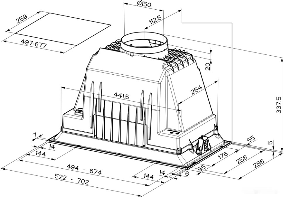 Вытяжка Faber Inka Plus HCS BK A70 305.0628.323