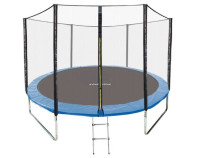 Батут GetActive Jump 8ft - 252 см с лестницей, внешней сеткой (синий)