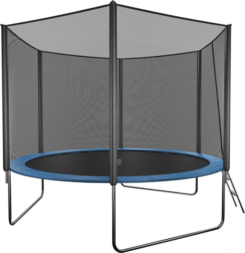 Батут GetActive Jump 8ft - 252 см с лестницей, внешней сеткой (синий)