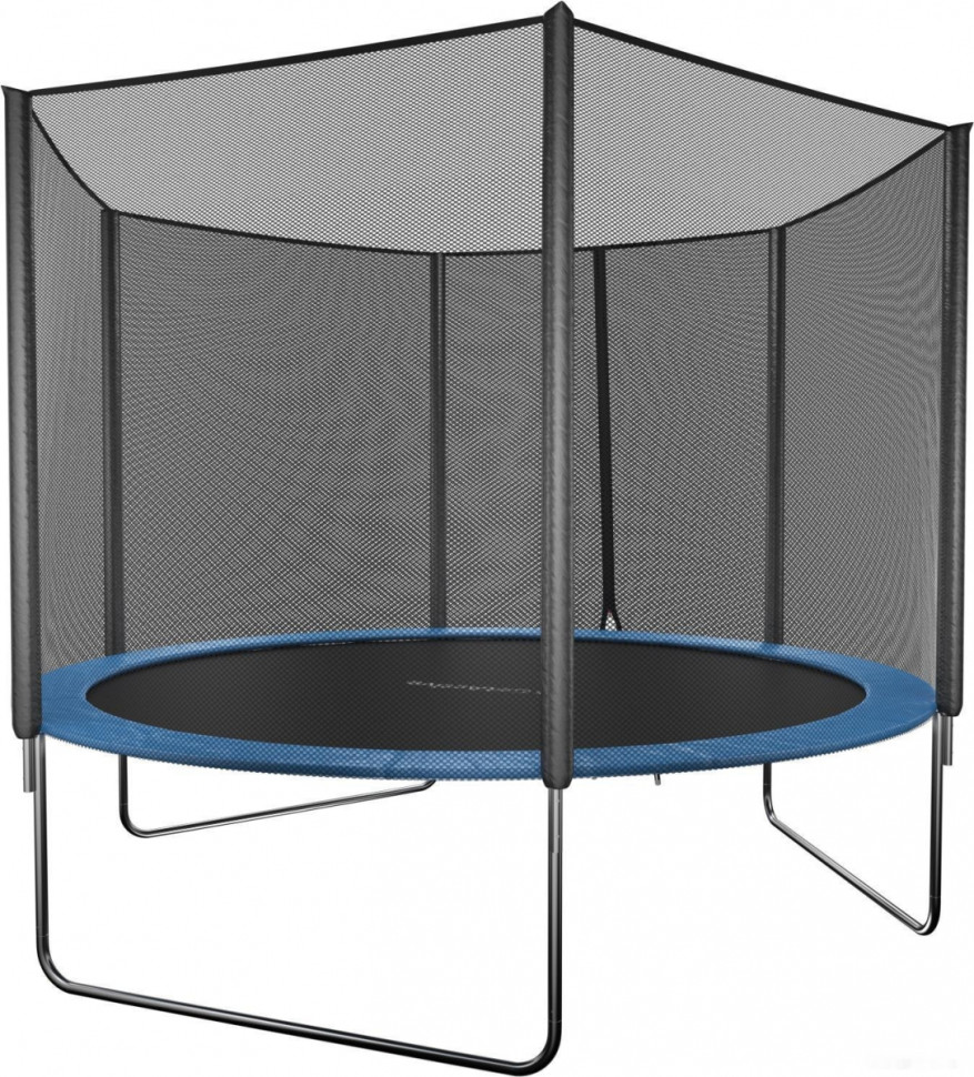 Батут GetActive Jump 8ft - 252 см с лестницей, внешней сеткой (синий)
