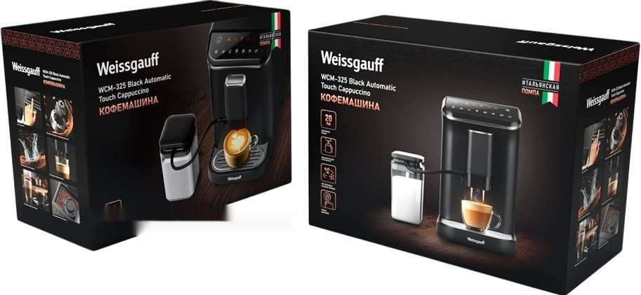 Кофемашина Weissgauff WCM-325 Black Automatic Touch Cappuccino