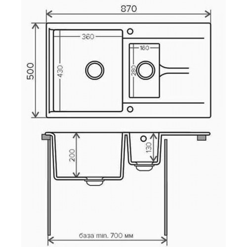 Кухонная мойка Polygran Brig-870 (белый хлопок 36)