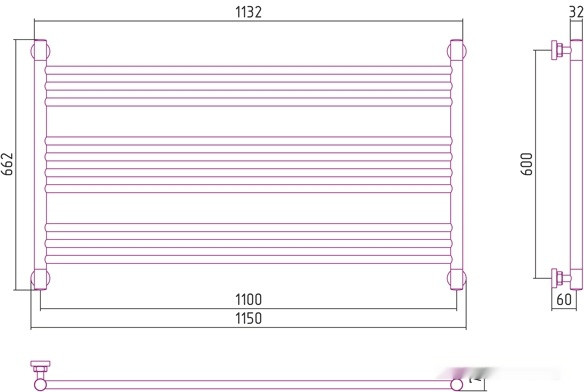Полотенцесушитель Сунержа Богема L 600x1100 00-0202-6011