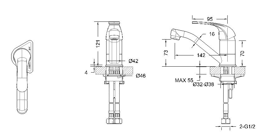 Смеситель Bravat Fit F1233188CP