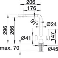 Смеситель Blanco FONTAS II (алюметаллик)