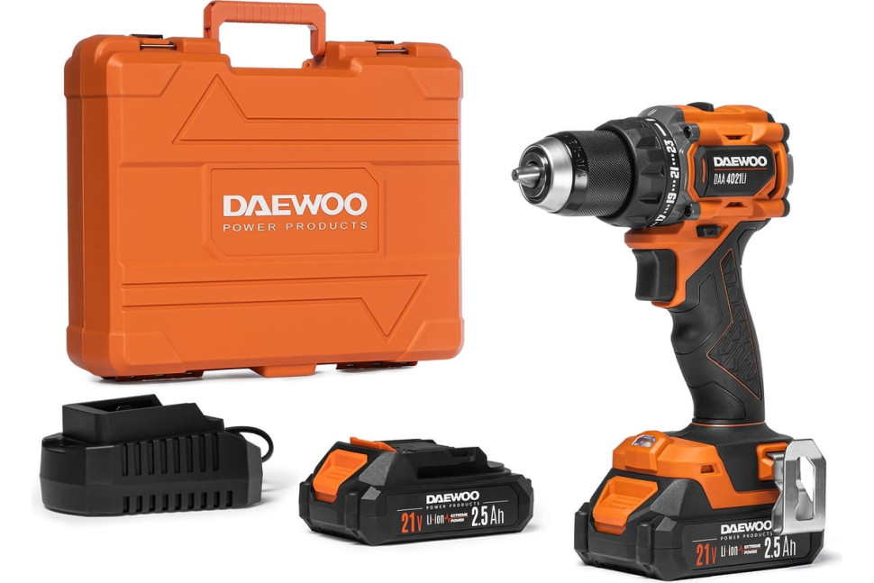 Дрель-шуруповерт Daewoo Power DAA 4021Li Set (с 2-мя АКБ, кейс)