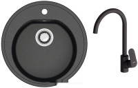 Кухонная мойка Berge BR-5200 + Like F8007122 (черный)