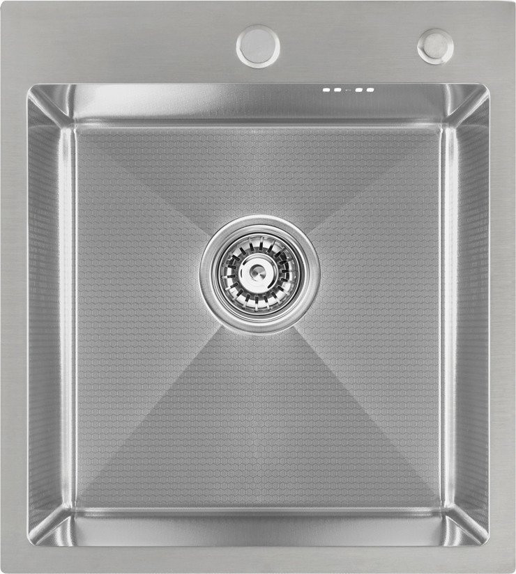 Кухонная мойка Basic CL DS Decor 45x50 (сатин, коландер, дозатор)